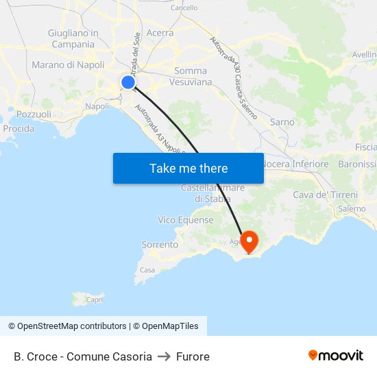 B. Croce - Comune Casoria to Furore map