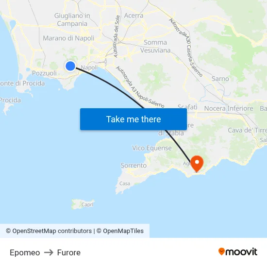 Epomeo to Furore map