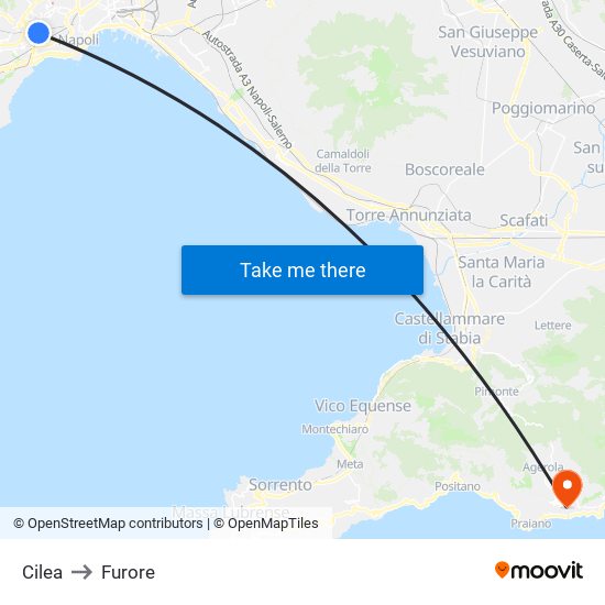 Cilea to Furore map