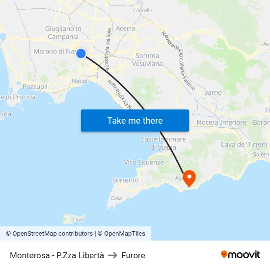 Monterosa - Liberty Square to Furore map