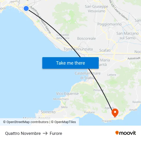 Quattro Novembre to Furore map