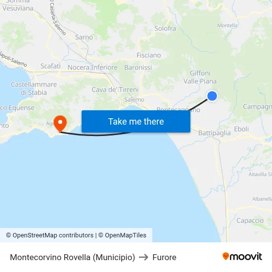 Montecorvino Rovella (Municipio) to Furore map