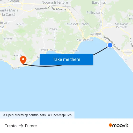 Trento to Furore map