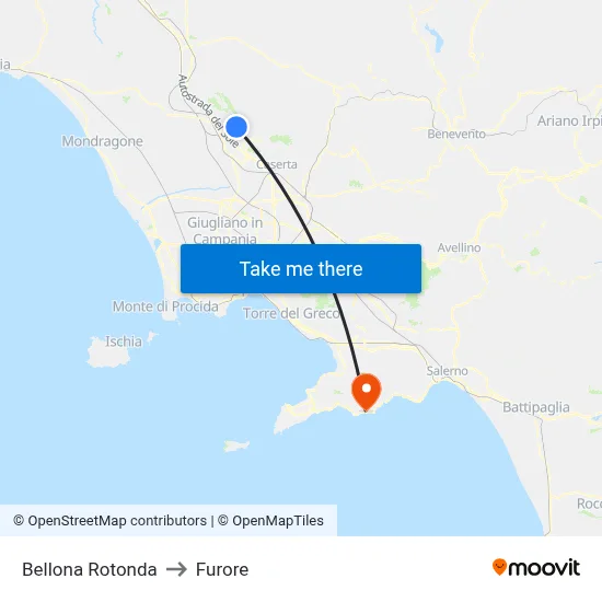 Bellona Roundabout to Furore map