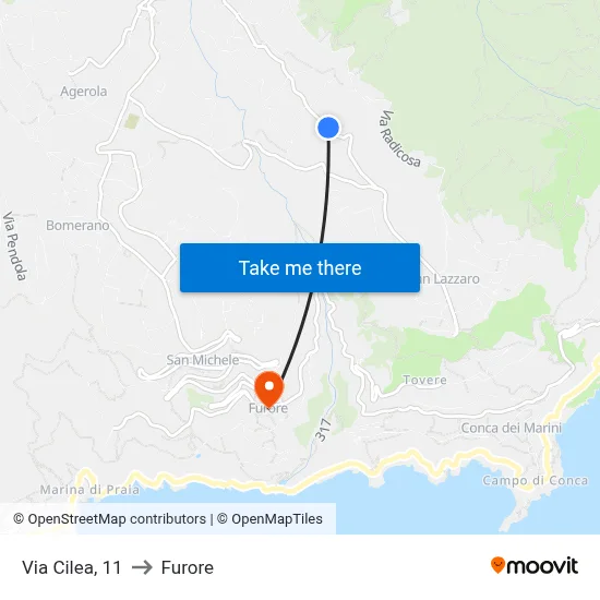 Cilea Street, 11 to Furore map