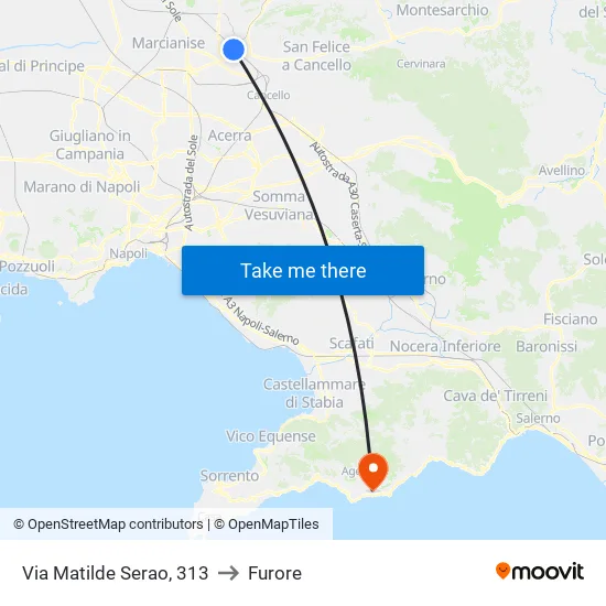 Via Matilde Serao, 313 to Furore map