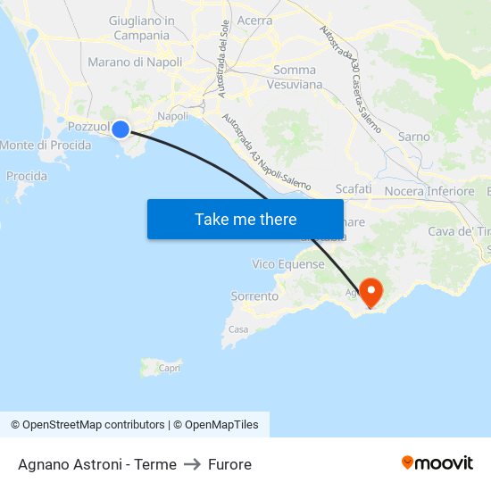 Agnano Astroni - Terme to Furore map