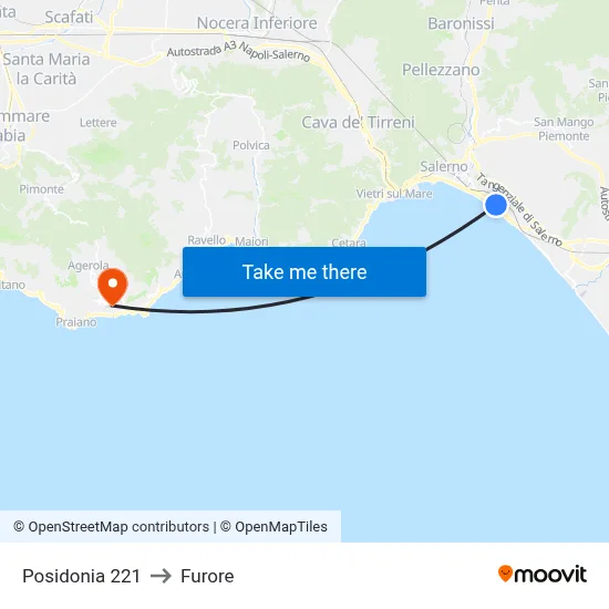 Posidonia 221 to Furore map