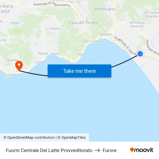 Fuorni Milk Plant Superintendent to Furore map