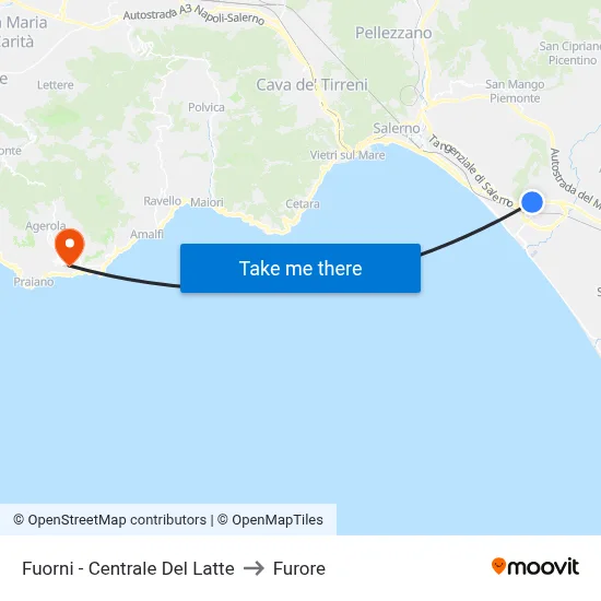 Fuorni - Milk Central to Furore map