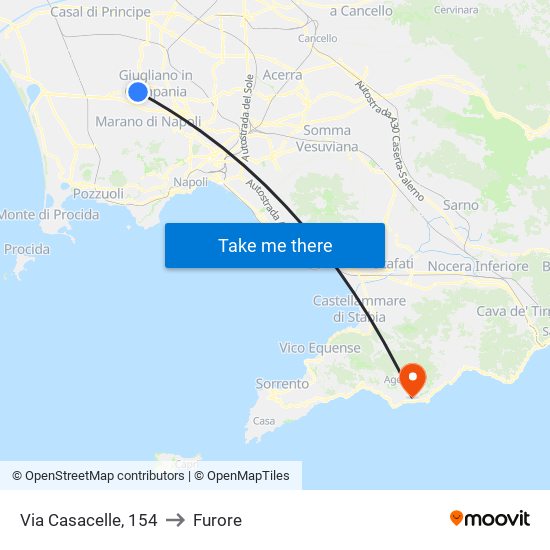 Via Casacelle, 154 to Furore map