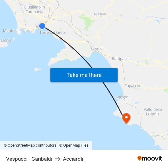 Vespucci - Garibaldi to Acciaroli map