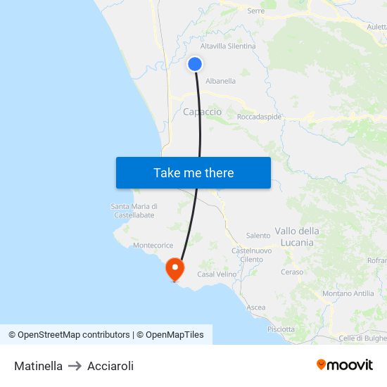 Matinella to Acciaroli map