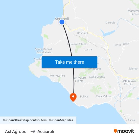 Asl Agropoli to Acciaroli map