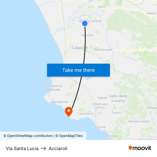 Via Santa Lucia to Acciaroli map