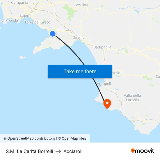 Santa Maria La Carita Borrelli to Acciaroli map