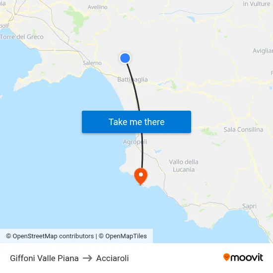Giffoni Valle Piana to Acciaroli map