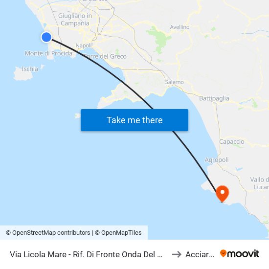 Via Licola Mare - Rif. Di Fronte Onda Del Mare to Acciaroli map
