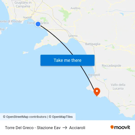Torre Del Greco - Stazione Eav to Acciaroli map