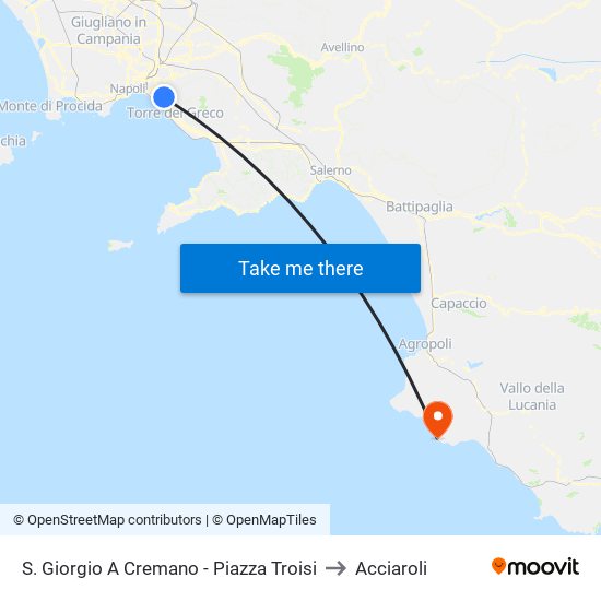 S. Giorgio A Cremano - Piazza Troisi to Acciaroli map