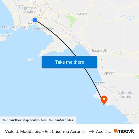 Viale U. Maddalena - Rif. Caserma Aeronautica to Acciaroli map