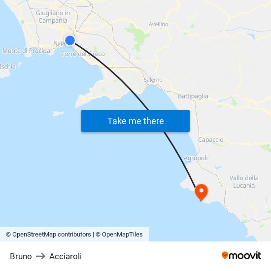 Bruno to Acciaroli map