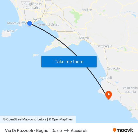 Via Di Pozzuoli - Bagnoli Dazio to Acciaroli map