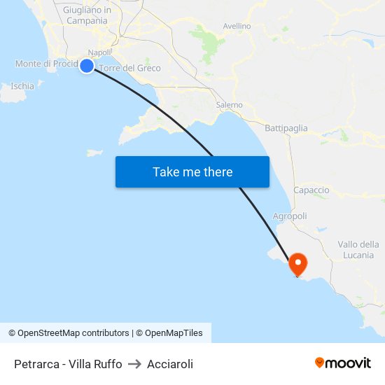 Petrarca - Villa Ruffo to Acciaroli map