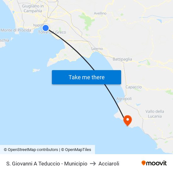 S. Giovanni A Teduccio - Municipio to Acciaroli map