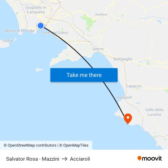 Salvator Rosa - Mazzini to Acciaroli map