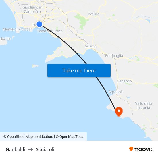 Garibaldi to Acciaroli map