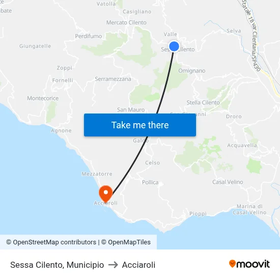Sessa Cilento, Municipio to Acciaroli map