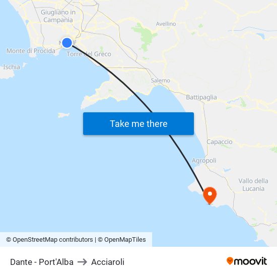 Dante - Port'Alba to Acciaroli map