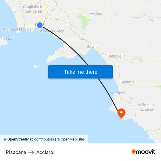 Pisacane to Acciaroli map