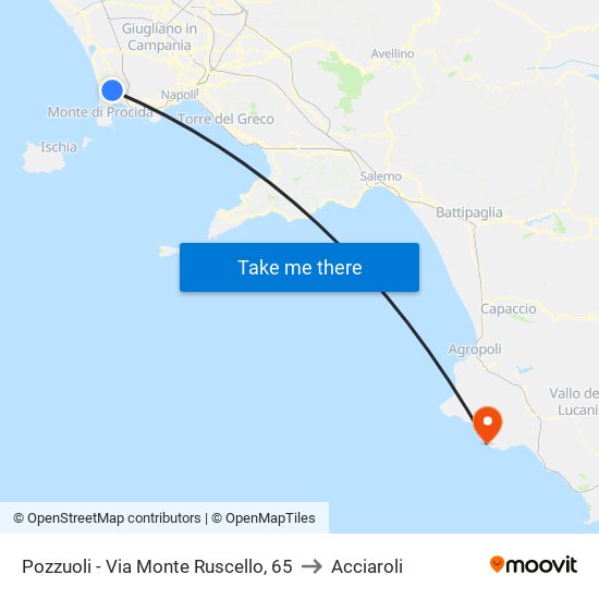 Pozzuoli - Via Monte Ruscello, 65 to Acciaroli map