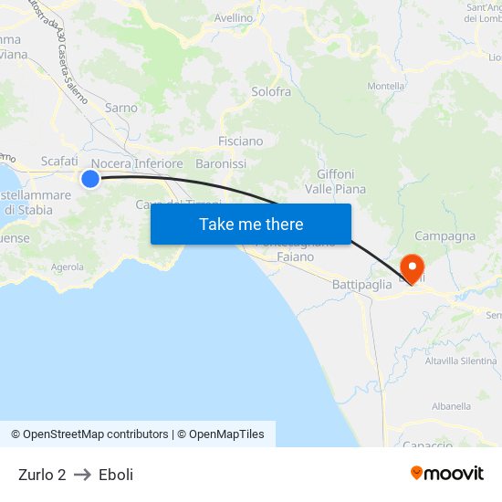 Zurlo 2 to Eboli map