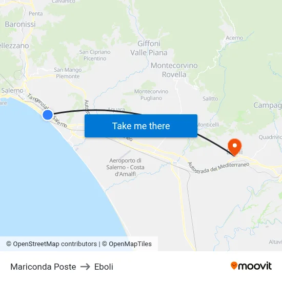 Mariconda Poste to Eboli map