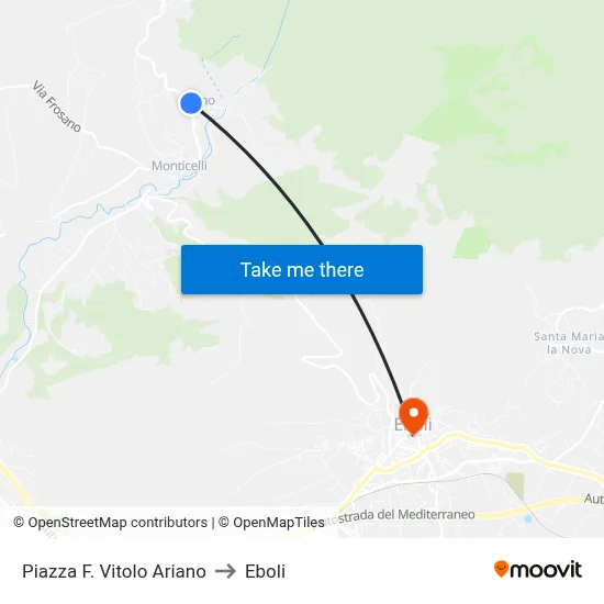 Piazza F. Vitolo Ariano to Eboli map