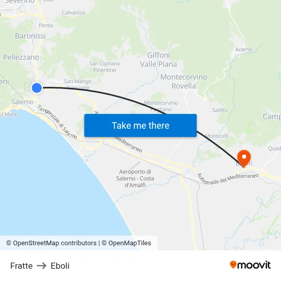 Fratte to Eboli map