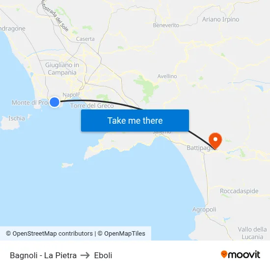 Bagnoli - La Pietra to Eboli map