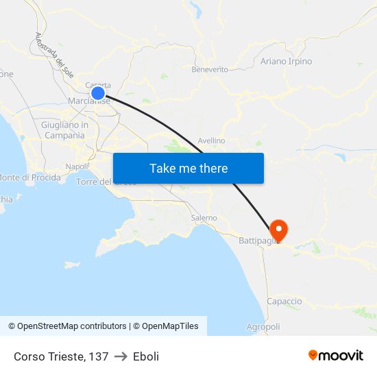 Corso Trieste, 137 to Eboli map
