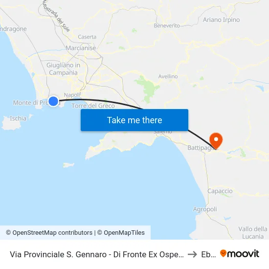 Ipsar Petronio - Ex Ospedale to Eboli map