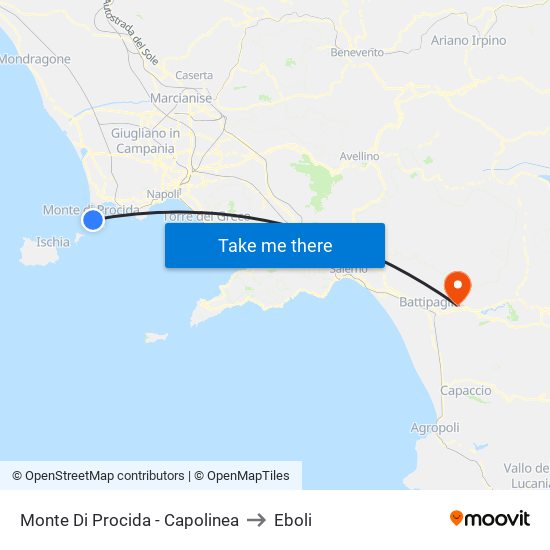 Monte Di Procida - Capolinea to Eboli map