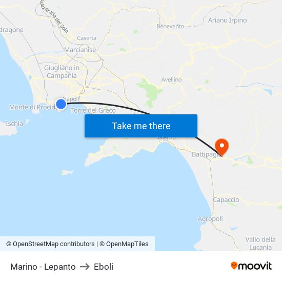 Marino - Lepanto to Eboli map