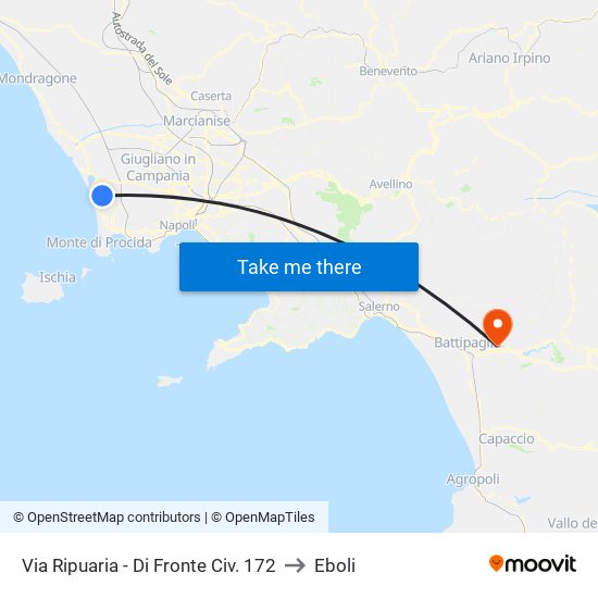 Via Ripuaria - Di Fronte Civ. 172 to Eboli map