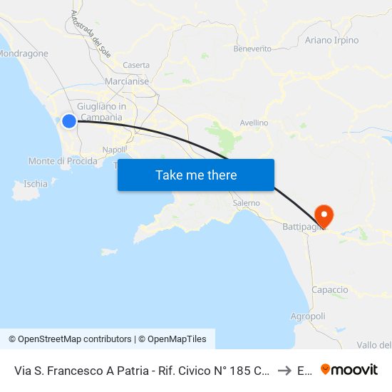 Via S. Francesco A Patria - Rif. Civico N° 185 Casa Di Riposo S. Giuseppe to Eboli map