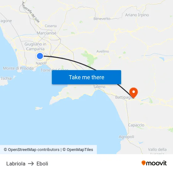 Labriola to Eboli map