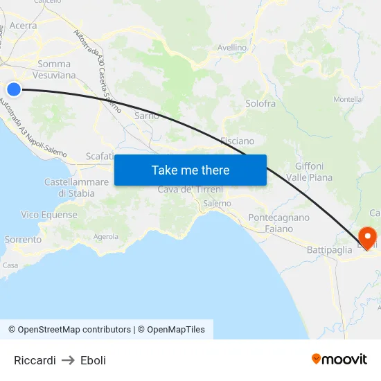 Riccardi to Eboli map
