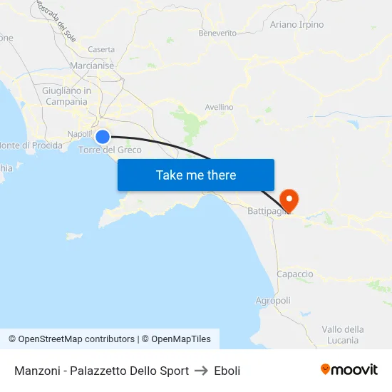 Manzoni - Sports Palace to Eboli map