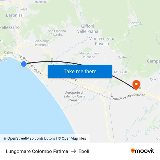 Colombo Seafront Fatima to Eboli map